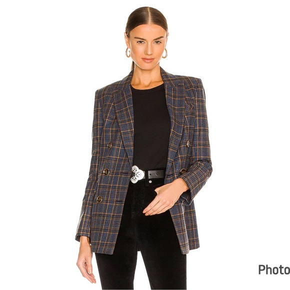 Veronica Beard Women's Ellette Dickey Check Plaid Jacket Blazer Blue Mul… - Picture 4 of 15